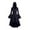 Navy, variant on Halloween Womens Casual Dresses for Women Plus Size Long Sleeve Gothic Punk Style Long Robe Hooded Dress Tops