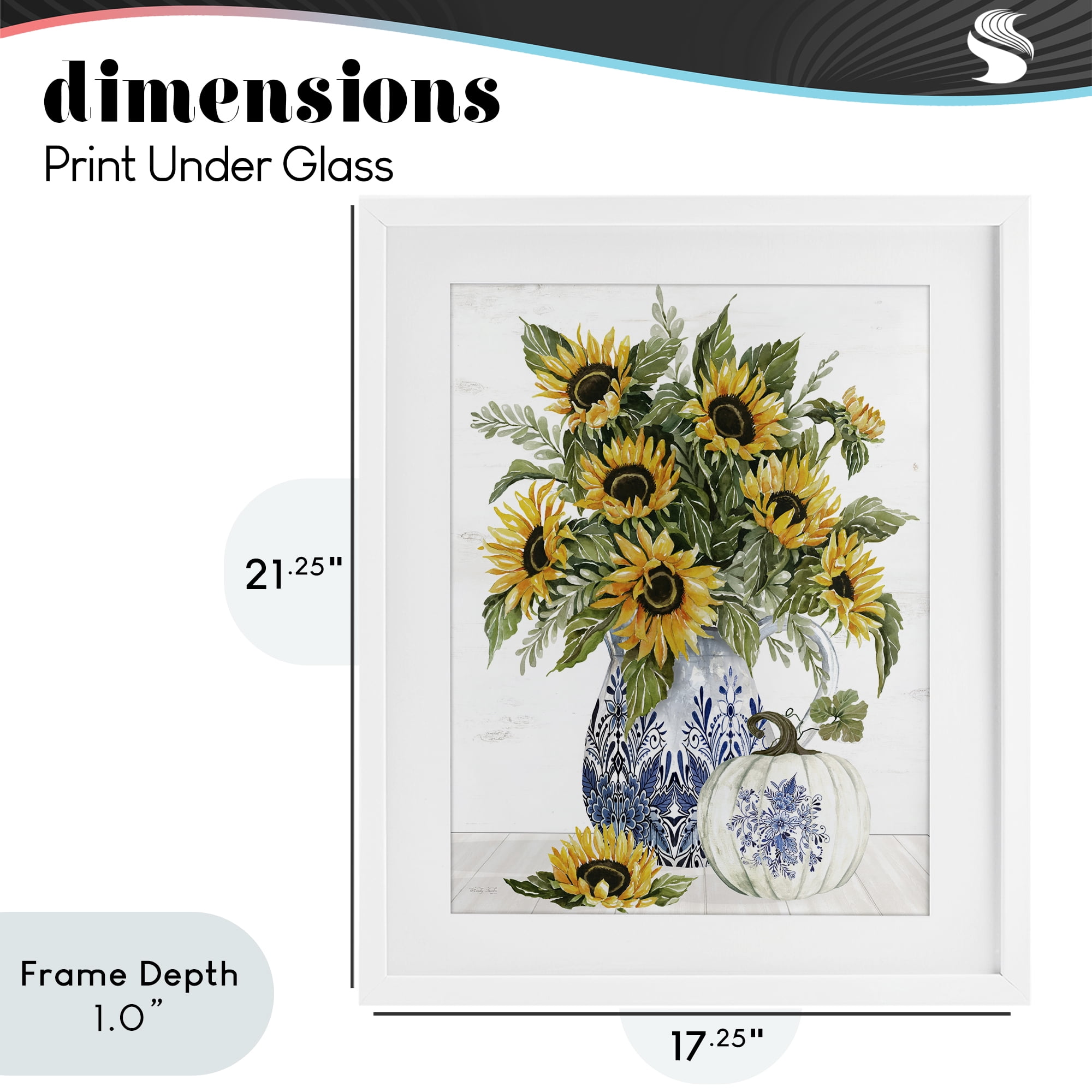 Stupell Industries Imperial Autumn Sunflowers White Framed Print Under Glass, design by Cindy Jacobs