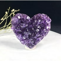 Amethyst Healing Stones, Heart-Shaped Crystal Rocks, Healing Amethyst Crystal,Crystal Geode Cluster,Quartz Crystals Mineral Stones,Home Decor Crystal Gifts,1.6 - 2 inch