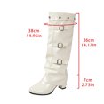 thumbnail image 2 of SACFOF Knee High Boots Women Fall Slouchy Fold Over Tall Boots Round Toe Chunky Heel Pleated Fold Over Knee High Boot, 2 of 6