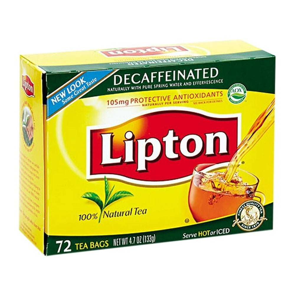 Lipton Decaffinated Black Tea, Tea Bags, 72 Ct