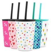 Simple Modern Kids Cup 12oz Classic Tumbler With Lid and Silicone Straw - Vacuum Insulated Stainless Steel For Toddlers Girls Boys Polka Play