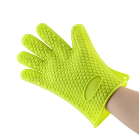 Heat Resistant Silicone Grilling Glove - Green