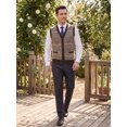 thumbnail image 2 of INSPIRE CHIC Men's Classic Sleeveless V-Neck Button Argyle Knitwear Sweater Cardigan Vest XL Dark Brown, 2 of 6