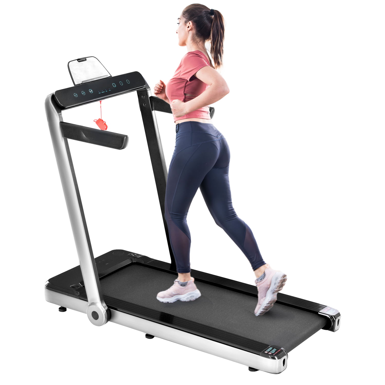 Best 2 in 1 Folding Treadmill, 2.25HP Under Desk Electric Treadmill,  Installation-Free with APP, Remote Control and LED Display, Portable  Walking Machine for Home, Office & Gym 