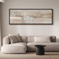 thumbnail image 2 of Large Framed Canvas Print Neutral Beige and White Textured with a Weathered LookWall Art Decorative Ready to Hang Painting for Living room Bedroom 60x20 inches Black Frame, 2 of 9