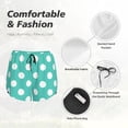 thumbnail image 4 of Balery Teal Turquoise And White Polka Dot Pantalones cortos deportivos para mujer con forro y dos bolsillos, elásticos, para entrenamiento, gimnasio, yoga-Medium, 4 of 7