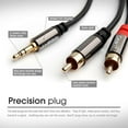 thumbnail image 4 of 35ft 3.5mm to RCA Cable, GearIT Pro Series Premium Gold Plated 35 Feet 3.5mm to RCA Audio Stereo Cable for Headphones, Car Stereo, iPods, iPhones, MP3 Players and more, Black, 4 of 7