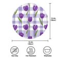 thumbnail image 4 of Round Placemats Set of 1 Heat Resistant Washable Kitchen Table Decorations 15.4in Cute Cartoon Purple Tulips, 4 of 7