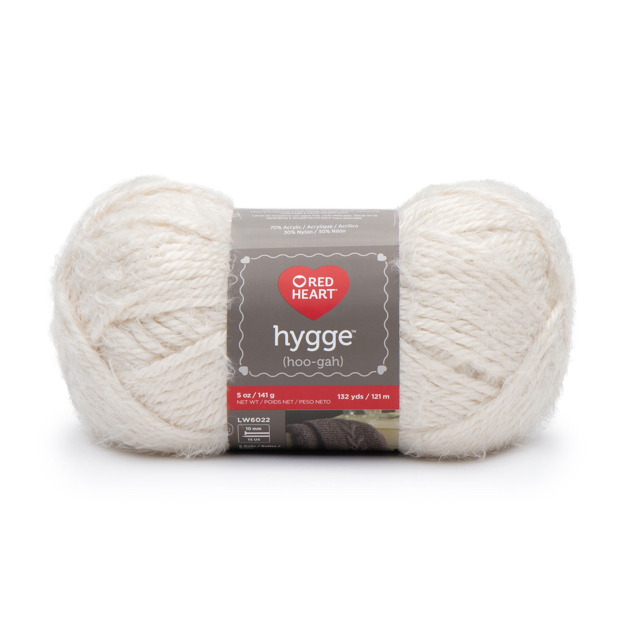 Red Heart Hygge Bulky Acrylic Nylon Pearl Yarn, 132 yd (15 Pieces)