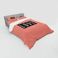 thumbnail image 3 of Ambesonne Love Bedding Set 3 Pcs, Adoration Clock Design, Twin XL, Coral Black White, 3 of 3