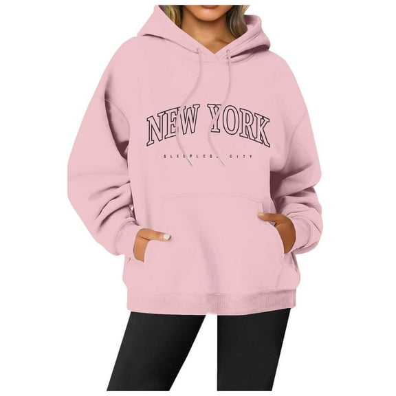 XINXIAOO Womens Hoodie Long Sleeve Women Hoodies Pullover Oversized Hoodies for Women Pink Womens Jacket Fall Clothing Casual Clothes