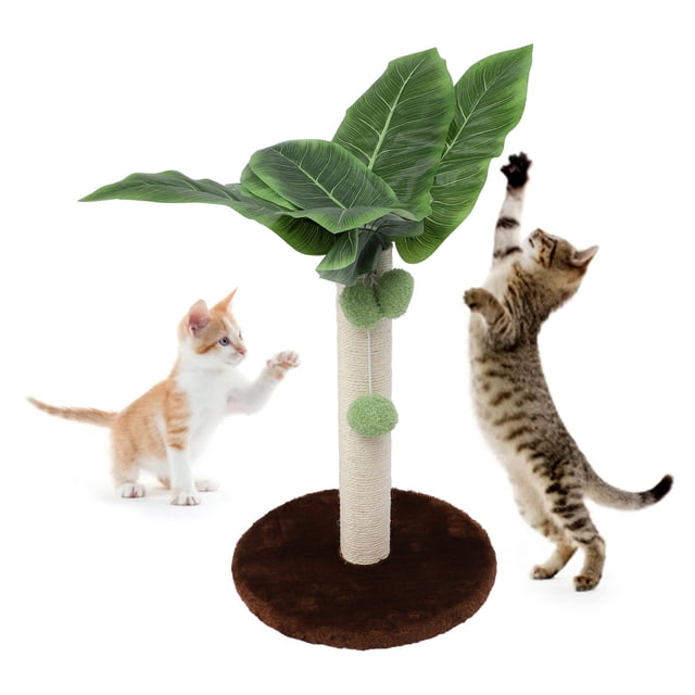 Cat Scratching Post, Cat Scratching Post with 3 Hanging Balls Cat Interactive Toys Practical Sisal Stable Structure Cat Tree Shape Scratch Post for Home Indoor