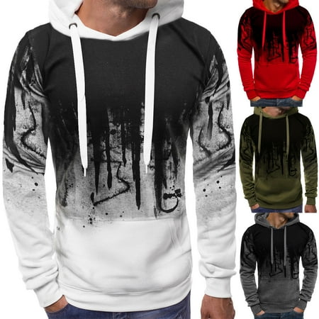 - Mens Long Sleeve Warm Hoodie Hoody Casual Sweatshirt Jumper Jacket Coat Top