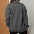 thumbnail image 5 of CheerKidz Women's Solid Color Zipper V-neck Long Sleeved Loose Casual Hoodless Sweatshirt Fashion Solid Color Pullover Tops(Gray,M), 5 of 8