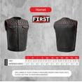thumbnail image 3 of First Mfg Co - Hornet - Men's Motorcycle Biker Riding Black Red Leather Vest - Medium, 3 of 5
