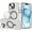 Desert Gold, variant on For iPhone 15 Transparent HQ Hybrid with Metallic Camera Stand Magnetic Ring Case - Dark Blue