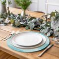 thumbnail image 2 of Teal Summer Coastal Round 13 Inch Placemats Set of 2, Modern Ocean Waves Starfish Shell HeatResistant Non Slip Place Mats for Dining Table, Wipeable Braided Kitchen Table Mats for Housewarming, 2 of 9