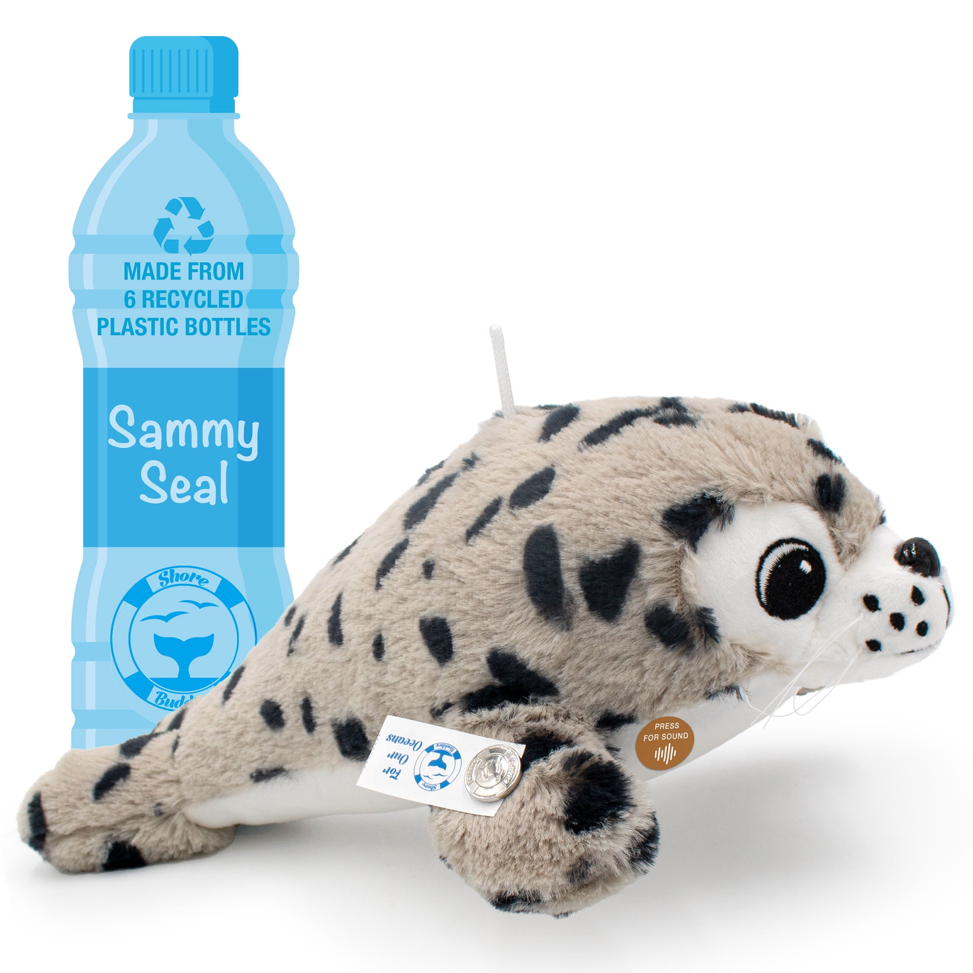 Sammy The Seal 12" Stuffed Plush Toy w/ Authentic Animal Sounds, for Kids Babies & Toddlers