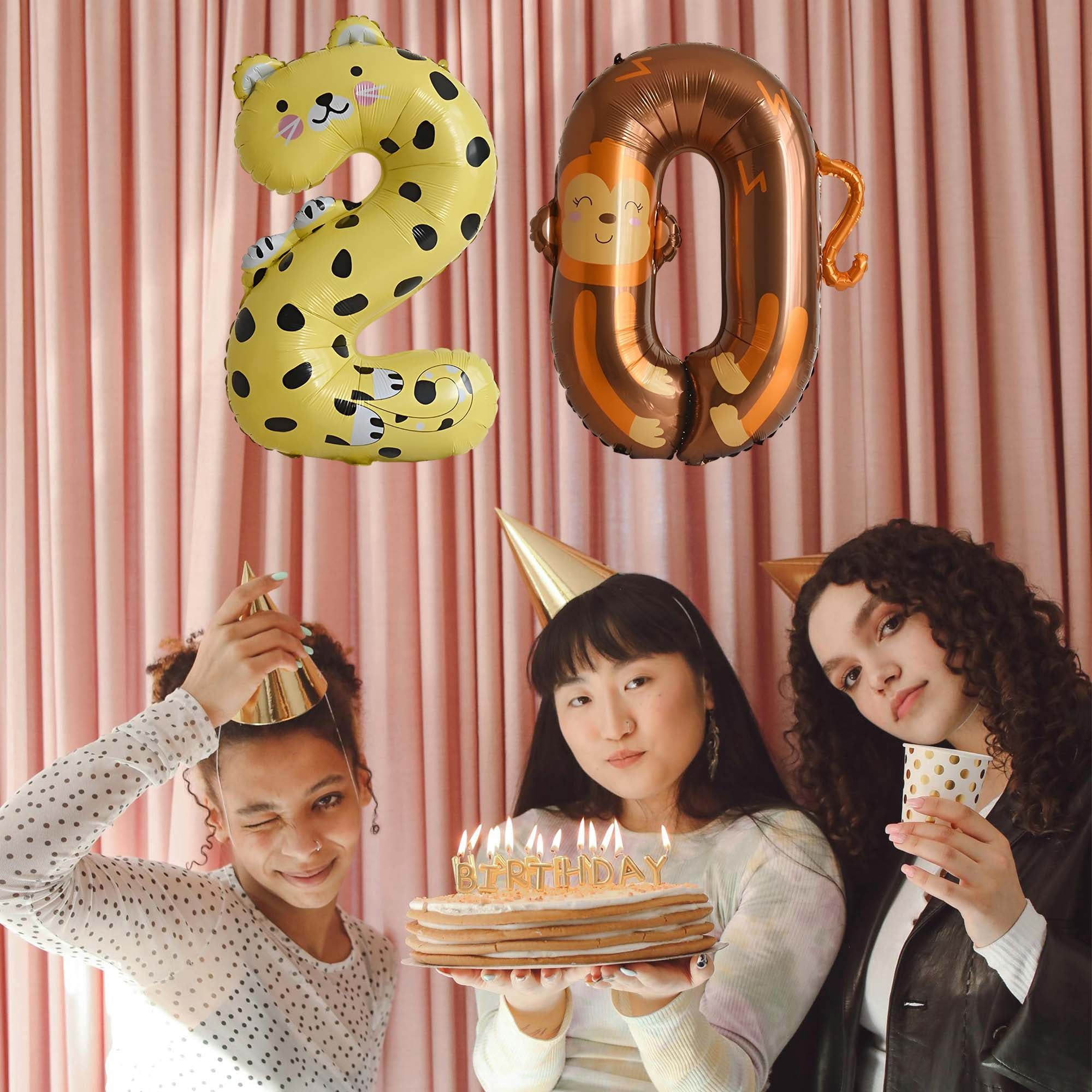 Unique Bargains Animal Print Balloon Foil Number Balloons Multicolor Number 1