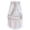 Badger Basket Elegance Round Baby Bassinet with Canopy - White/Pink