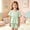 590Light Green1544, variant on Child Girls Summer Short Sleeve Cloud Print Cute Cartoon Tops Pants Toddler Comfy Outfit Sets Square Collar Holiday Daily Clothing Sets