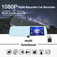 thumbnail image 5 of 3 Channel Dash Cam Front And Rear Inside, 1080P Dash Camera For Touchscreens, Dashcam Three Way Car Camera With IR Night Vision,Loop Recording, Home Essentials, 5 of 9