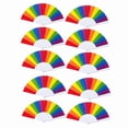 thumbnail image 4 of Paquete de 10 Abanicos Plegables de ArcoíRis, Abanicos de Mano del Orgullo Gay Pride LGBT Fans para Fiestas Festival Eventos Suministros de Baile, 4 of 9