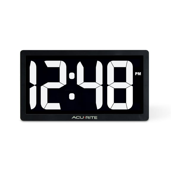 AcuRite 75114M 10-inch LED Digital Clock with Auto Dimming Brightness White