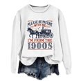 thumbnail image 4 of KHONTS Women's Retro Please Be Patient with Me I'm from the 1900s Sweatshirt Fall Casual Long Sleeve Pullovers Sweatshirts White XL, 4 of 4