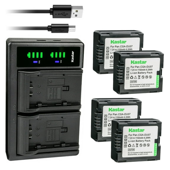 Kastar 4-Pack Battery and LTD2 USB Charger Compatible with Panasonic PV-GS59, PV-GS65, PV-GS70, PV-GS75, PV-GS80, PV-GS83, PV-GS85, PV-GS120, PV-GS150, PV-GS180, PV-GS200, PV-GS250, PV-GS300, PV-GS320