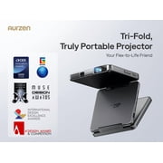 Aurzen ZIP Tri-Fold Portable Mini DLP Projector, Pocket-Sized, Instant Focus, 5H Battery | 5,000mAh Fast Charging, Zero-Lag Screen Mirroring, Full-Screen Display for Indoor/Outdoor Movies,Grey