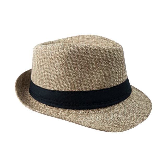 Sombrero de Sol Playa Fedora Ala Corta Beige The Baby Shop para Niños