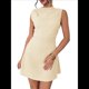 thumbnail image 3 of Vestido Mini para Mujer, Fruncido, Cuello Alto, Sin Mangas, Corte A, para Fiesta de Verano. Albaricoque S, 3 of 10