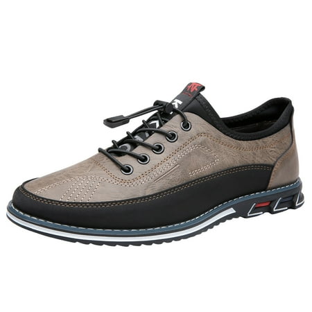 

PLLFRLRT Mens Dress Shoes Lace Up Casual Leather Shoes Brown Oxfords Shoes for a Suit British Business Shoe Modern Formal Dress Shoes(Khaki 8)