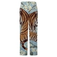 thumbnail image 6 of Tigers Clashing Blossoms Bloom Serene Winter Female Pants Flannel High Waist Women Pants Lady Warm Straight Leg Plush Trousers, 6 of 7