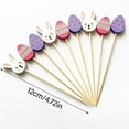 thumbnail image 3 of 100PCS Disposable Party Supplies Salad Sticks Cartoon Bunny Chicken Easter Fruit Forks Cake Toppers Food Bamboo Toothpick 3, 3 of 8