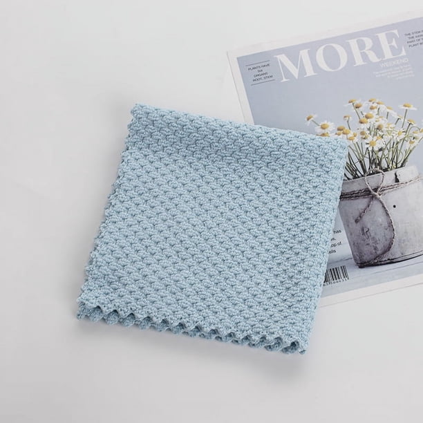 Nvzi Paños de cocina para lavar platos, paños de microfibra absorbentes, trapos de secado rápido, ideales para limpiar la cocina (azul, 1,81 x 11,81 pulgadas, 10 piezas)
