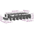 thumbnail image 4 of vidaXL 17 Piece Garden Dining Set with Cushions Grey Poly Rattan, 4 of 5