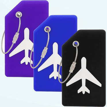 Luggage Tags, 3 Pack Privacy Protection Soft Silicone Luggage Tags for Suitcase Luggage Travel Bags Labels, Orange/Green/Pink