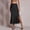 #0135-Black, variant on Women's Satin Skirts High Waist Side Slit Floral Embroidered Hem Midi Skirts Elegant Silky Skirts Gift