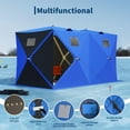 thumbnail image 5 of Pop Up Ice Fishing Shelter with LED Light Strip, Windproof Insulated Ice Fishing Tent Portable Hub Frame for 6-8 Person Winter Ice Fishing, Blue+Black, 5 of 7
