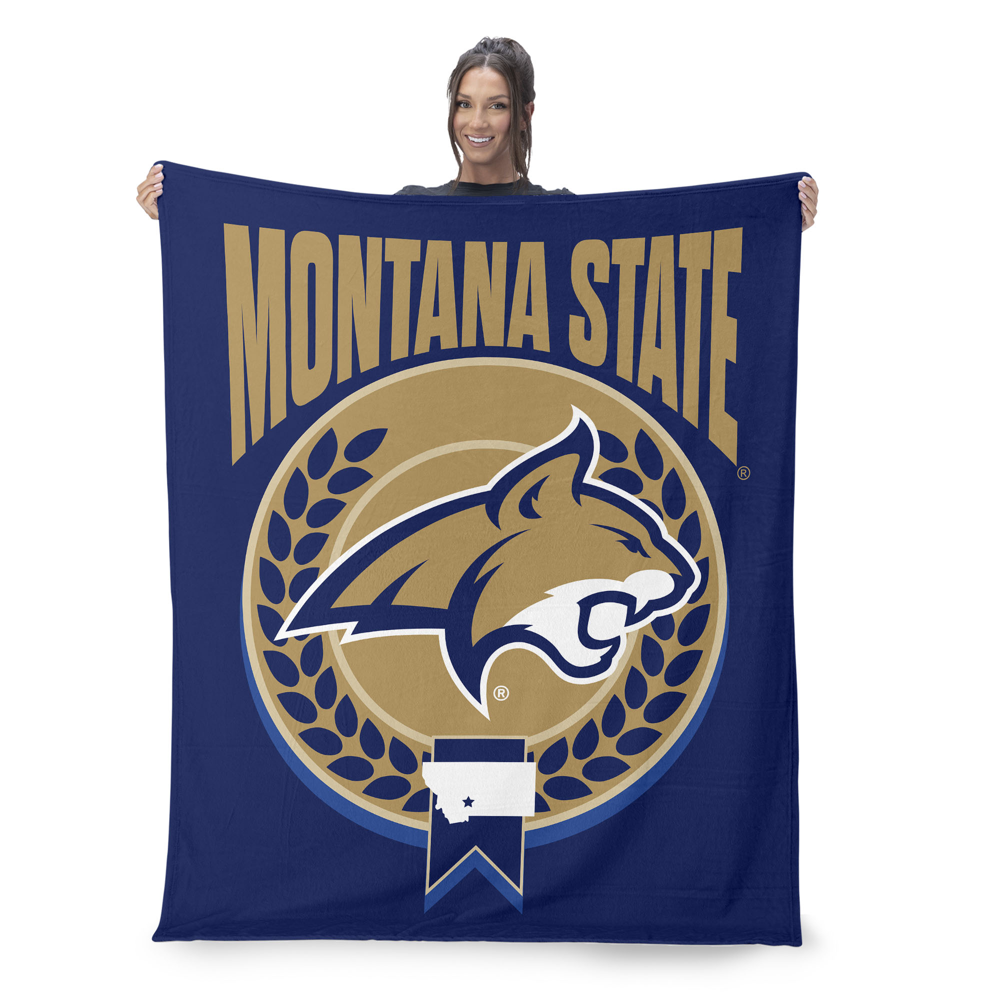 Montana State NCAA Apex Silk Touch Sherpa Throw 50x60 inches