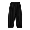 thumbnail image 5 of WAVSUF Girls Jogger Pants Straight Fit Elastic Waist Ice Silk Knitted Summer Daily Active Sweatpants Black Size 12, 5 of 6