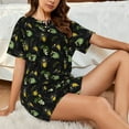 thumbnail image 4 of Sikiie Bee Floral Womens Pajama Sets Short Sleeve Top With Pants Sleepwear 2 Piece Lounge SetXX-Large, 4 of 6