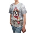 thumbnail image 4 of Playful Saint Bernard Welcomes Winter Snowy Day with Cardinal Bird All Over Print 3D Shirt Unisex Merch St Dog Lover - 2017, 4 of 6