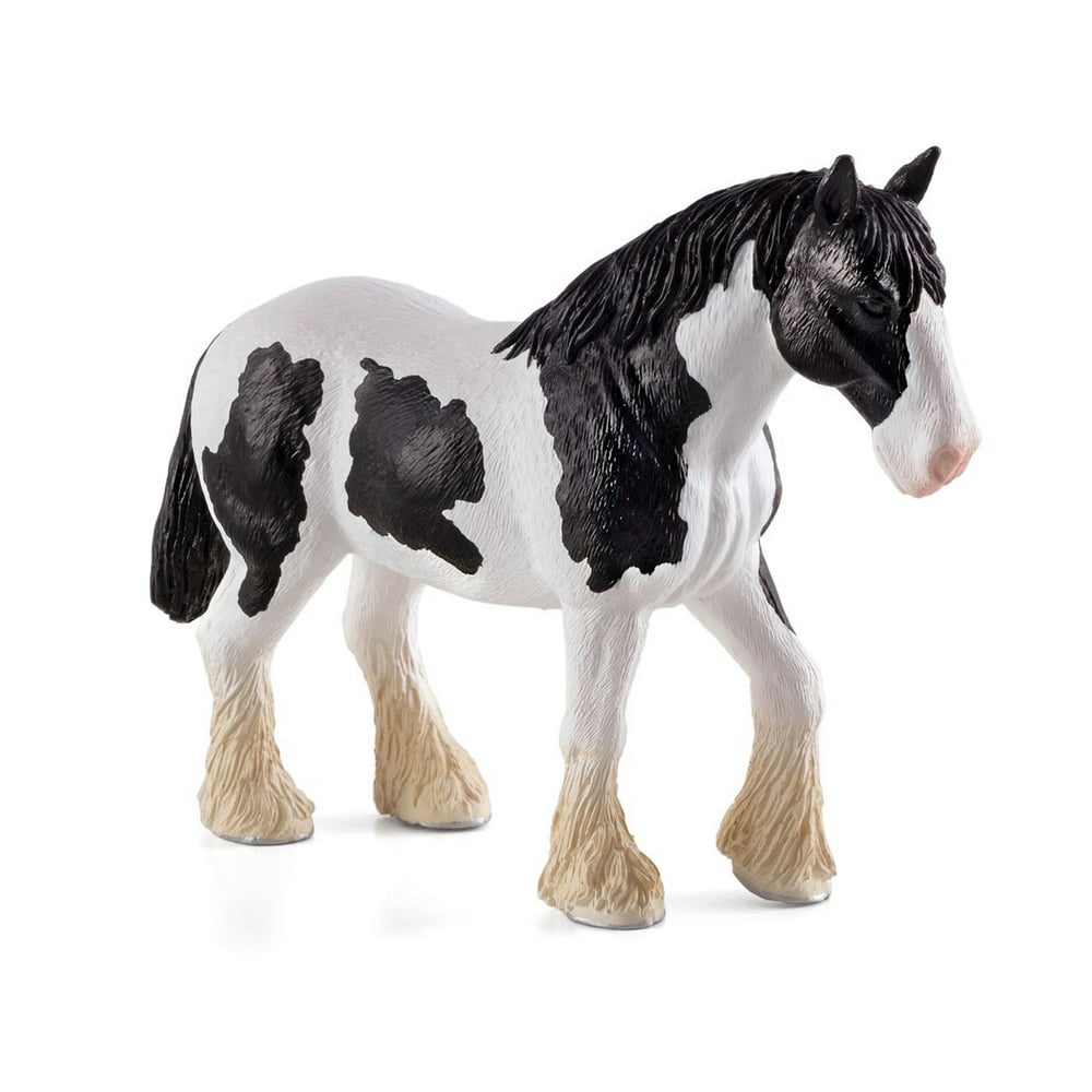 MOJO Realistic Horse Figurine, Black and White Clydesdale Walmart