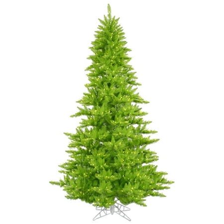 10' Pre-Lit Layered Key Lime Green Fir Artificial Christmas Tree - Green Lights