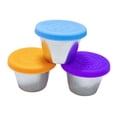 thumbnail image 5 of Fridja 4pcs Salad Dressing Container To Go, Small Condiment Containers with Leakproof Silicone Lids, 1.6oz Kids Sauce Cups Stainless Steel Dips Food Storage for Lunch Box Picnic Travel, 5 of 10