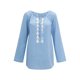 thumbnail image 1 of Blusa de mujer Camisa de color sólido de manga larga Costura de encaje Blusa suelta informal Ropa de otoño, Azul, M Speravity AP003723-22, 1 of 5